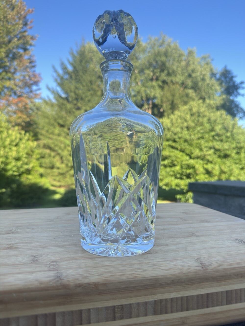 Marquis by WATERFORD Crystal Glass Brookside Decanter with Stopper Signed 11.25”